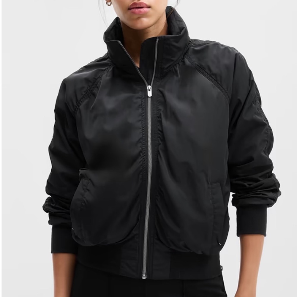 Athleta Jetset Bomber Black Jacket size small